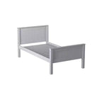 Lit jumeau plateforme en bois pour enfants Gris colombe