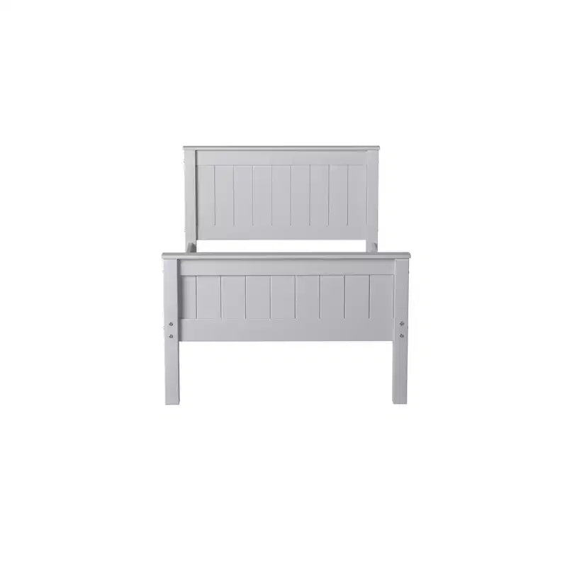 Lit jumeau plateforme en bois pour enfants Gris colombe