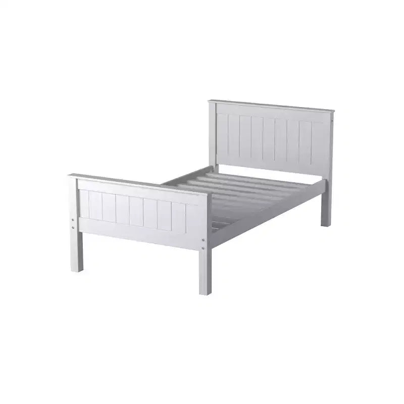Lit jumeau plateforme en bois pour enfants Gris colombe