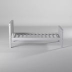 Lit jumeau plateforme en bois pour enfants Gris colombe