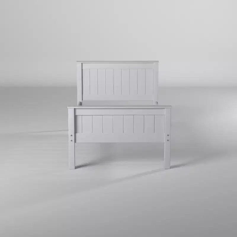 Lit jumeau plateforme en bois pour enfants Gris colombe