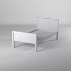 Lit jumeau plateforme en bois pour enfants Gris colombe