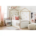 Lit cabane enfant – Cadre en bois de peuplier naturel, Taille double