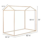 Lit cabane enfant – Cadre en bois de peuplier naturel, Taille double