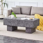 Table basse moderne extra-large de 109 cm, table centrale rectangulaire rustique avec base adaptée aux tapis pour salon et salles de cinéma maison