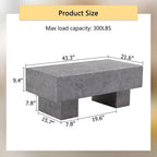 Table basse moderne extra-large de 109 cm, table centrale rectangulaire rustique avec base adaptée aux tapis pour salon et salles de cinéma maison