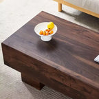 Table basse moderne extra-large de 109 cm, table centrale rectangulaire rustique avec base adaptée aux tapis pour salon et salles de cinéma maison