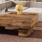 Table basse moderne extra-large de 109 cm, table centrale rectangulaire rustique avec base adaptée aux tapis pour salon et salles de cinéma maison