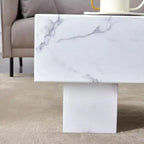 Table basse moderne extra-large de 109 cm, table centrale rectangulaire rustique avec base adaptée aux tapis pour salon et salles de cinéma maison