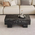Table basse moderne extra-large de 109 cm, table centrale rectangulaire rustique avec base adaptée aux tapis pour salon et salles de cinéma maison