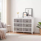 6 Drawer Dresser for Bedroom, Dresser with Wave Fluted Design, Spacious Wooden Storage Chest, Suitable for Bedroom, Living Room, Hallway