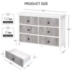 Commode à 6 tiroirs pour chambre à coucher, commode avec design cannelé ondulé, coffre de rangement spacieux en bois, convient pour chambre à coucher, salon, couloir