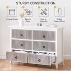 Commode à 6 tiroirs pour chambre à coucher, commode avec design cannelé ondulé, coffre de rangement spacieux en bois, convient pour chambre à coucher, salon, couloir