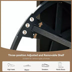 Meuble à chaussures 2 tiroirs basculants avec 1 tiroir, organiseur de chaussures en rotin avec pieds en métal, meuble à chaussures fin autonome