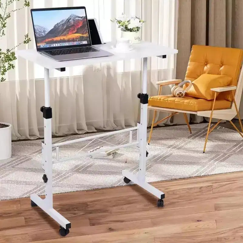Bureau debout réglable en hauteur - Petit bureau mobile avec roulettes, table d'ordinateur portable portable, plage de 80-110 cm pour le bureau à domicile, la salle de classe (Noir 81 x 41 cm)