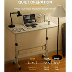 Bureau debout réglable en hauteur - Petit bureau mobile avec roulettes, table d'ordinateur portable portable, plage de 80-110 cm pour le bureau à domicile, la salle de classe (Noir 81 x 41 cm)