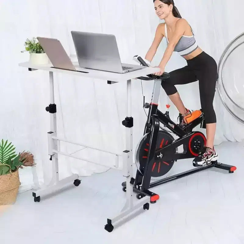 Bureau debout réglable en hauteur - Petit bureau mobile avec roulettes, table d'ordinateur portable portable, plage de 80-110 cm pour le bureau à domicile, la salle de classe (Noir 81 x 41 cm)