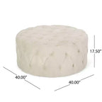 Pouf circulaire capitonné en velours Modern Glam
