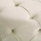 Pouf circulaire capitonné en velours Modern Glam
