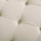 Pouf circulaire capitonné en velours Modern Glam