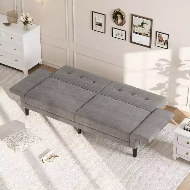 Canapé-lit futon de 89 pouces, canapé-lit moderne avec dossier et accoudoirs réglables, canapé-futon convertible pour salon, chambre à coucher, appartements