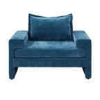 Fauteuil moderne en chenille avec coussin épais