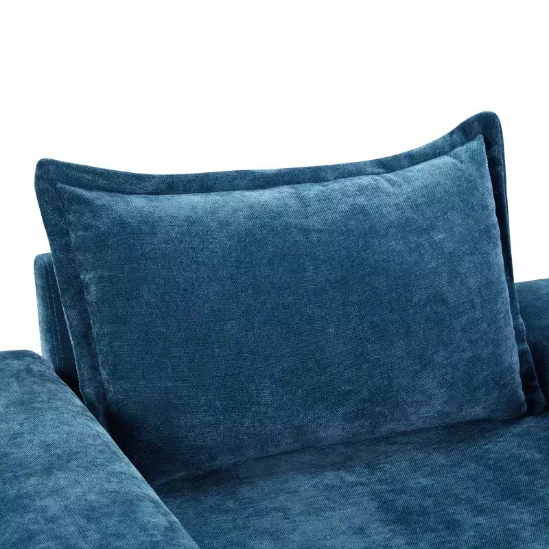 Fauteuil moderne en chenille avec coussin épais