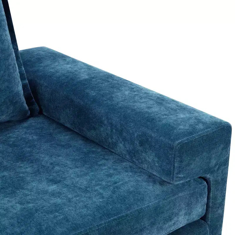 Fauteuil moderne en chenille avec coussin épais