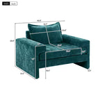 Fauteuil moderne en chenille avec coussin épais