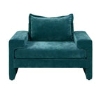 Fauteuil moderne en chenille avec coussin épais