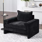 Fauteuil moderne en chenille avec coussin épais