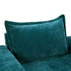 Fauteuil moderne en chenille avec coussin épais