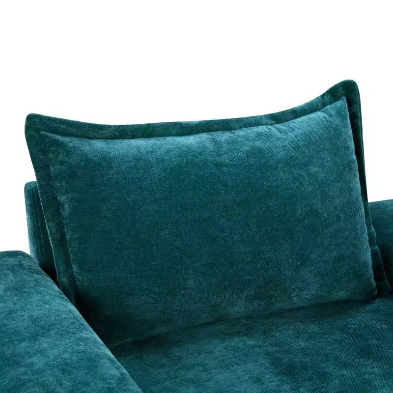 Fauteuil moderne en chenille avec coussin épais