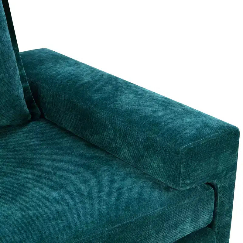 Fauteuil moderne en chenille avec coussin épais