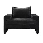 Fauteuil moderne en chenille avec coussin épais