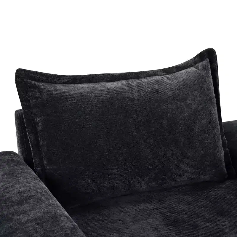 Fauteuil moderne en chenille avec coussin épais