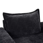 Fauteuil moderne en chenille avec coussin épais
