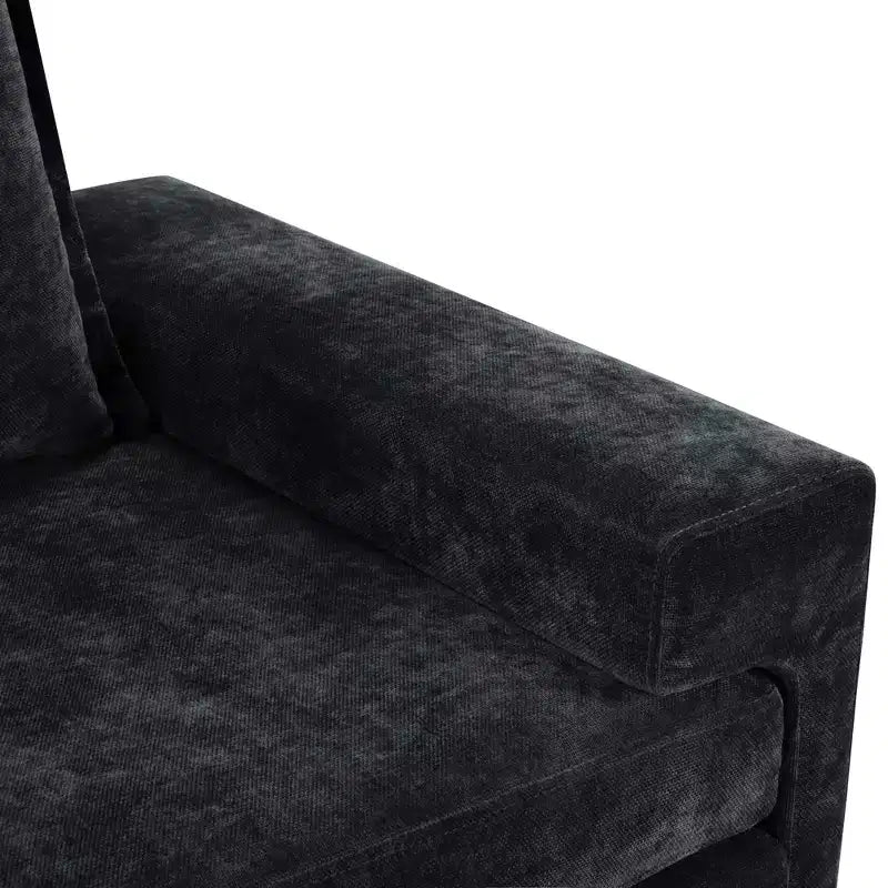 Fauteuil moderne en chenille avec coussin épais