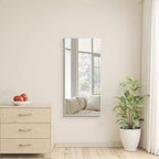 Miroir Mural Suspendu Rectangulaire Doré à Bord Fin en Alliage d'Aluminium, 1 Pièce, 91,4 cm H x 61 cm L