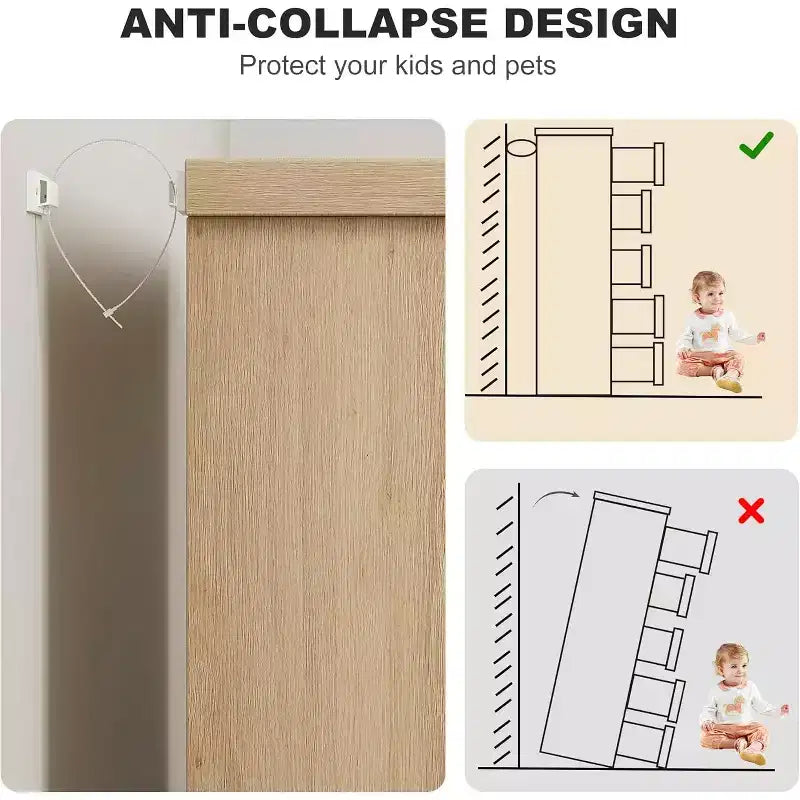 Commode à 5 tiroirs pour chambre à coucher, commode de rangement naturelle avec poignées intégrées, organisateur de tiroirs en bois pour salon, chambre d'enfant, couloir