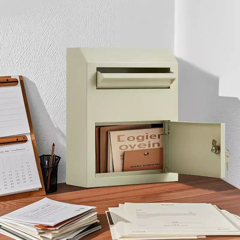 Boîte aux lettres murale en acier avec serrure, boîte de dépôt sécurisée pour l'extérieur, pour la collecte de colis et de courrier