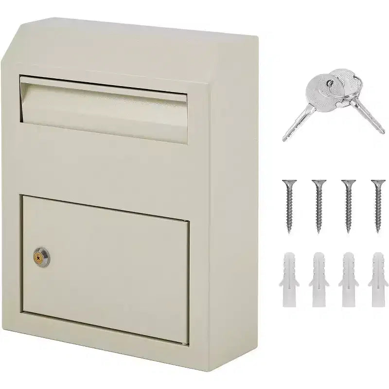 Boîte aux lettres murale en acier avec serrure, boîte de dépôt sécurisée pour l'extérieur, pour la collecte de colis et de courrier