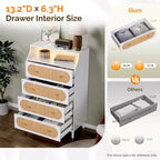 Commode à 4 tiroirs en panneau de particules blanches de 76 cm de large