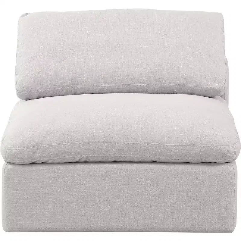 Fauteuil sans accoudoirs en tissu texturé lin Indulge