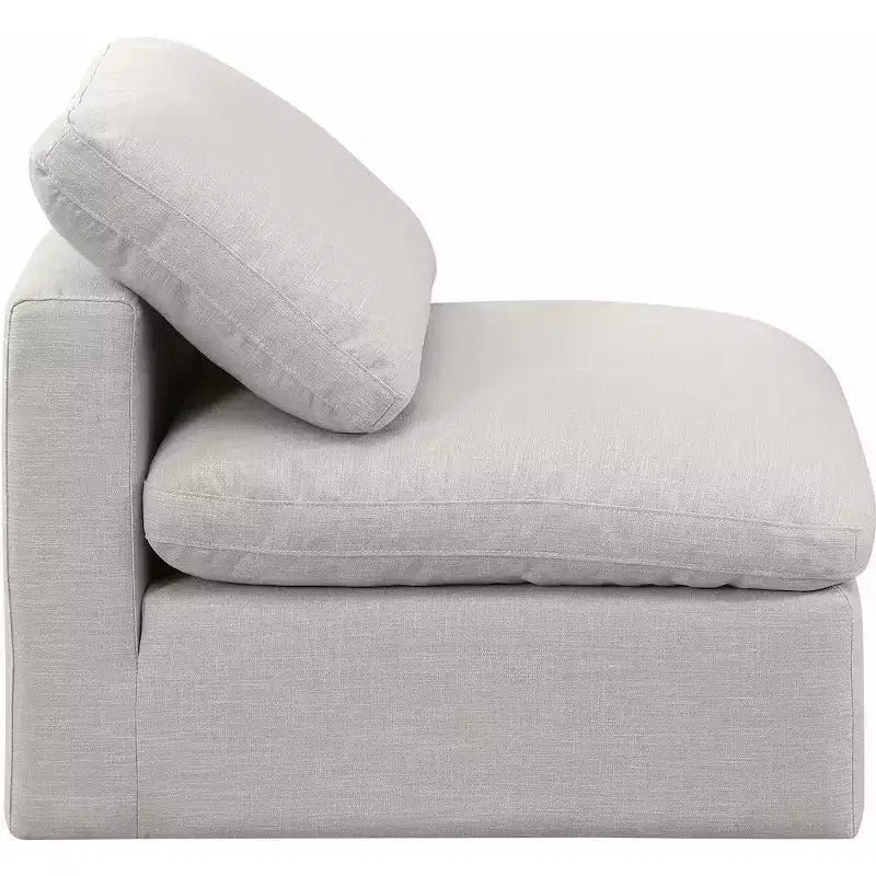Fauteuil sans accoudoirs en tissu texturé lin Indulge
