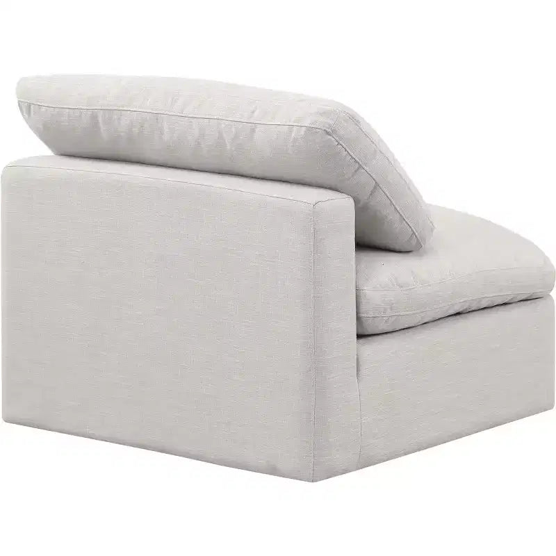 Fauteuil sans accoudoirs en tissu texturé lin Indulge