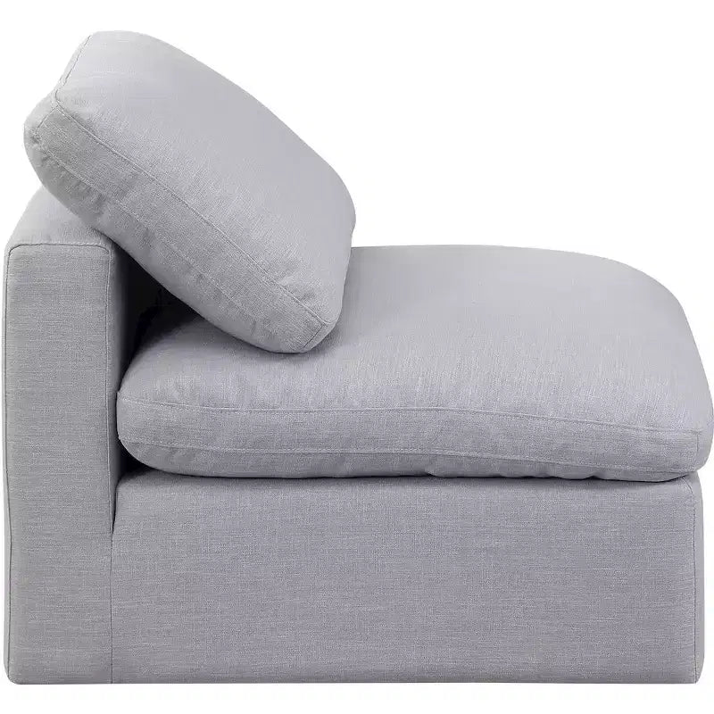 Fauteuil sans accoudoirs en tissu texturé lin Indulge