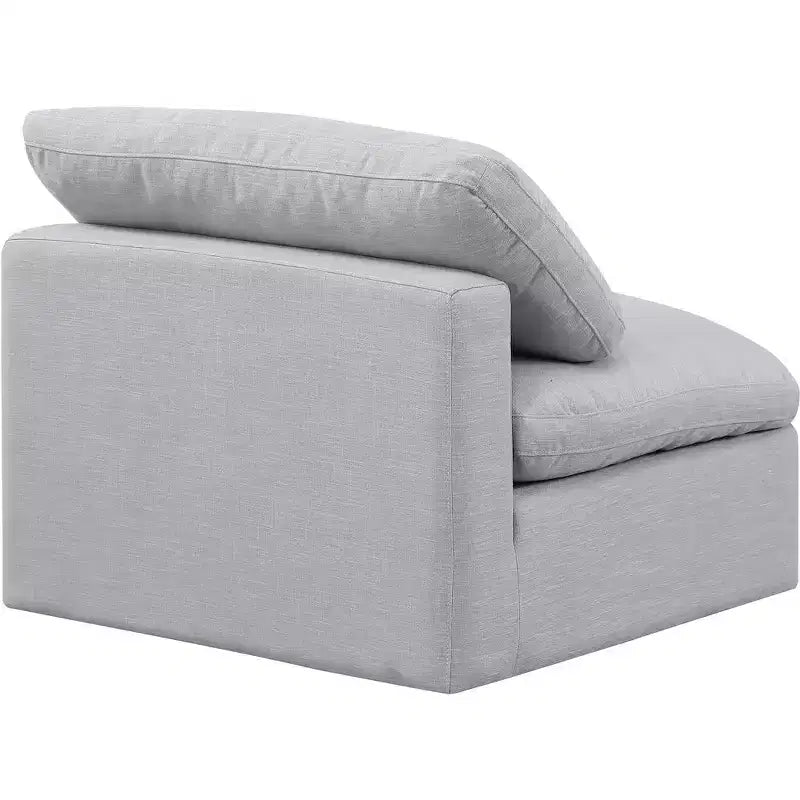Fauteuil sans accoudoirs en tissu texturé lin Indulge