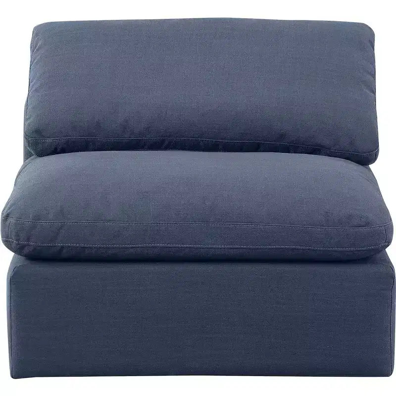 Fauteuil sans accoudoirs en tissu texturé lin Indulge