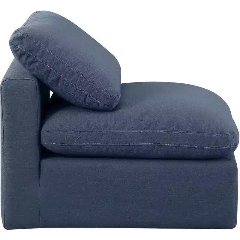 Fauteuil sans accoudoirs en tissu texturé lin Indulge